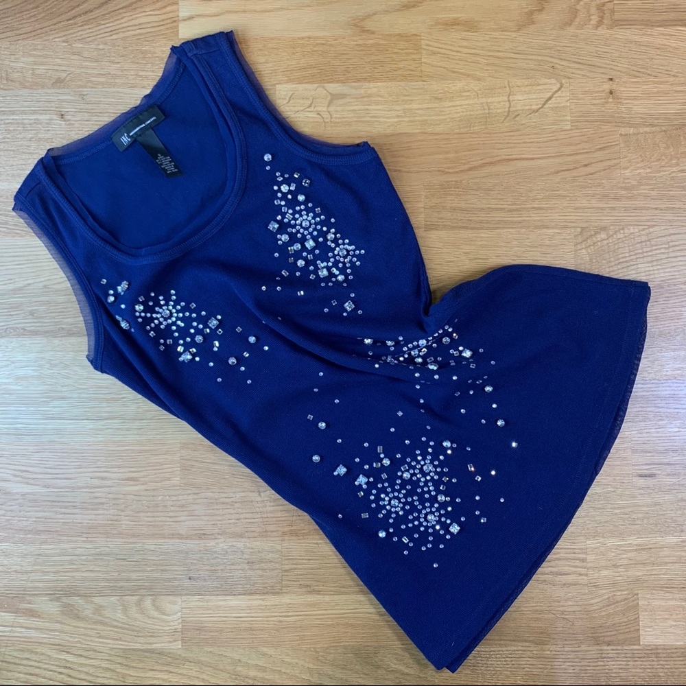 S INC New Navy Rhinestone Tank Top - Picture 5 of 10